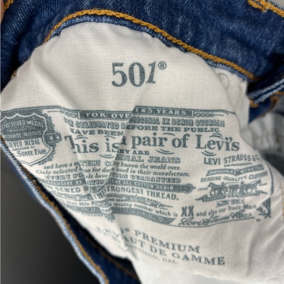 Levi’s 501 High Rise Distressed Denim Shorts W27 👖 Classic Fit - Picture 6 of 6